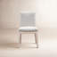 Shadrach Solid Wood Dining Chair In White Sand And Natural Linen-1805905988