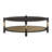 Oval Wood Coffee Table With Seagrass Shelf-1843684614