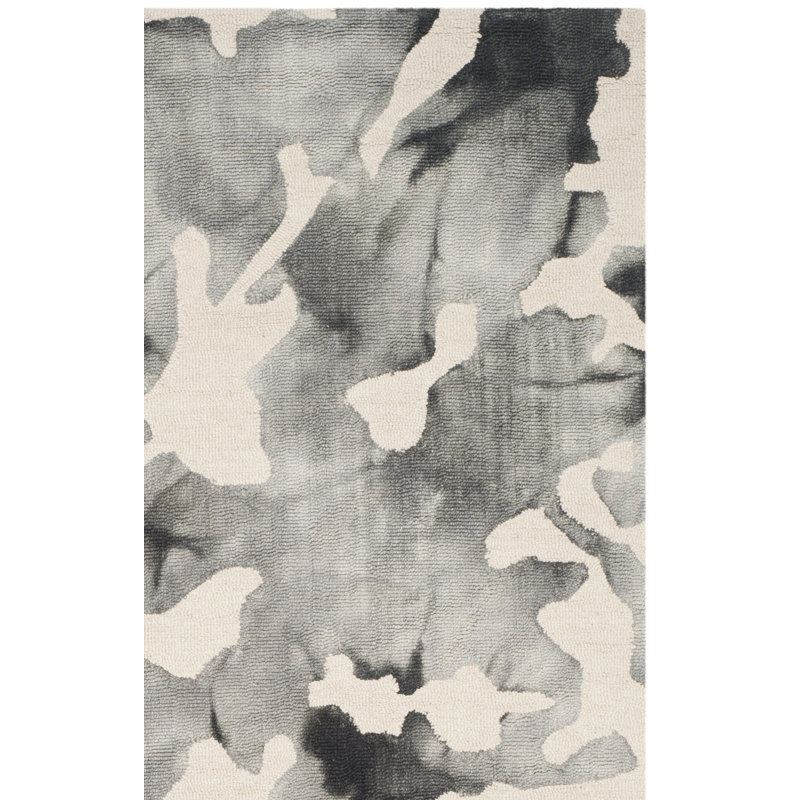 Falmer Hand Tufted Wool Camouflage Rug, Rectangle 2' x 3'