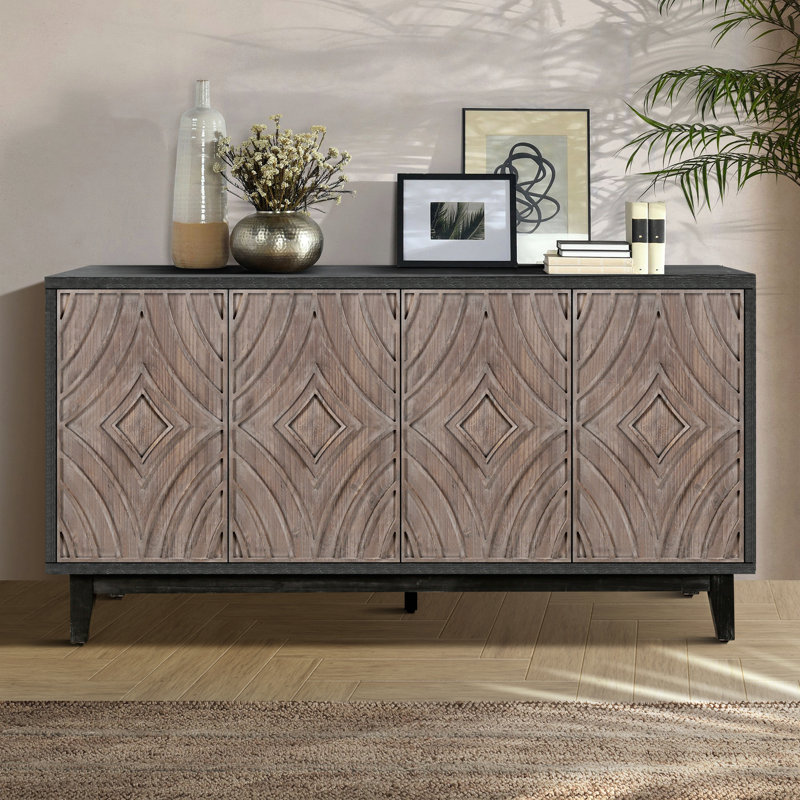 Rebecka Wooden Storage Cabinet, Antique Brown