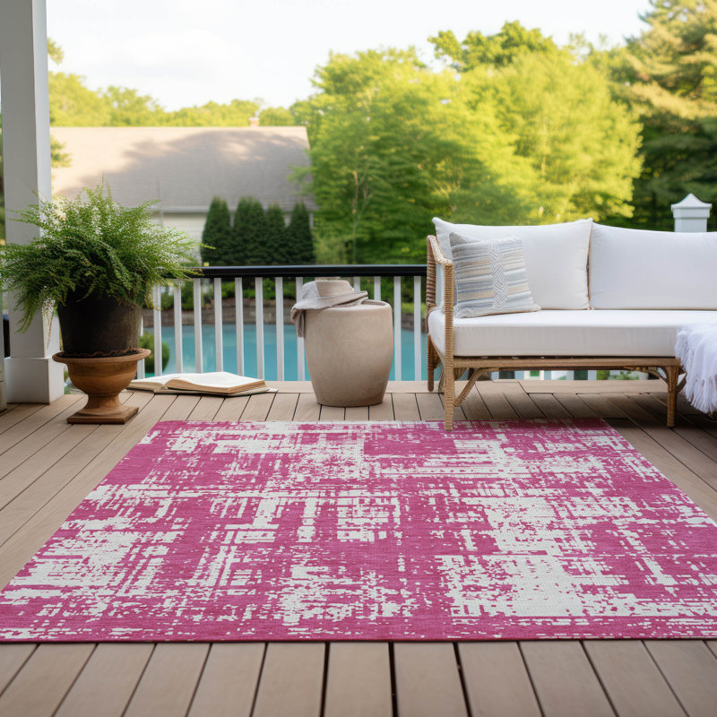 Malek Indoor/Outdoor Area Rug with Non-Slip Backing, Rectangle 5' x 7'6"