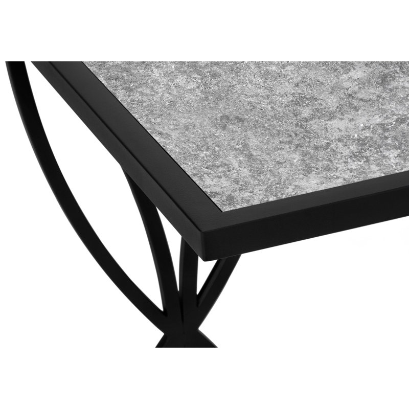 Accent Table, C-shaped, End, Side, Snack, Living Room, Bedroom, Metal, Laminate, Gray