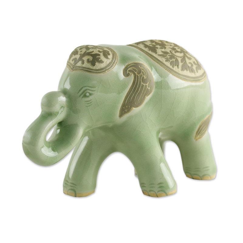 Prestigious Elephant sculpture, Olive Green