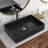 24"X16" Matte Black Rectangular Countertop Vessel Sink Fired Ceramic Above Counter Bathroom Basin