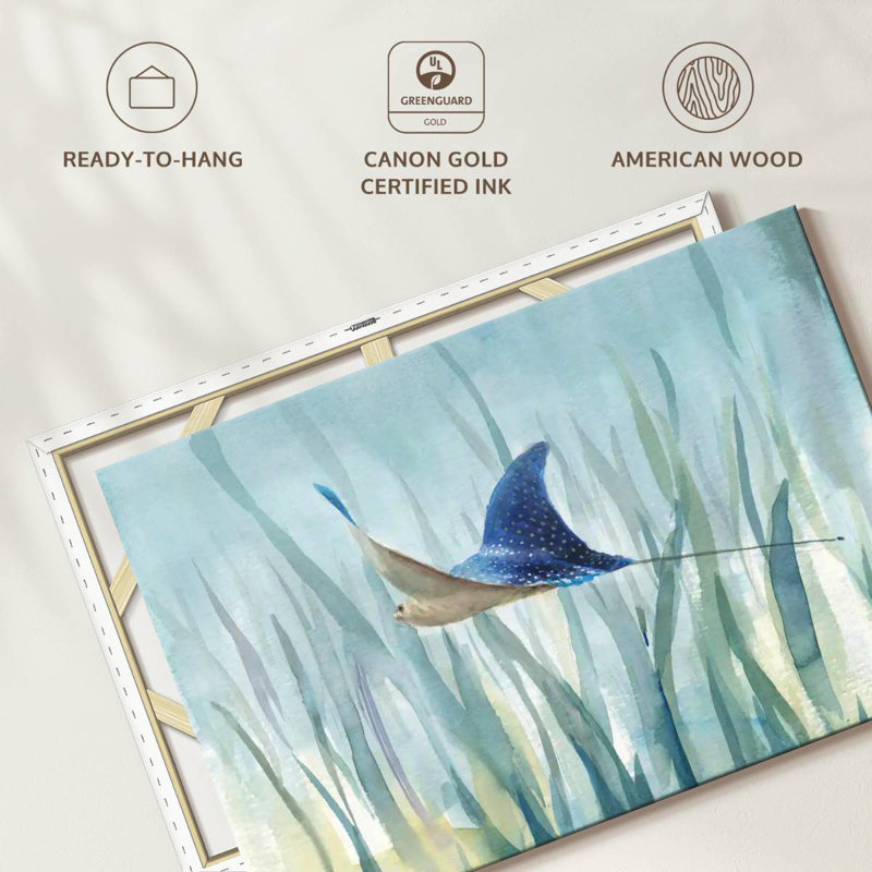 «Animal», impression sur toile «Rayon sous-marin», H 16 po x l 24 po, Toile tendue
