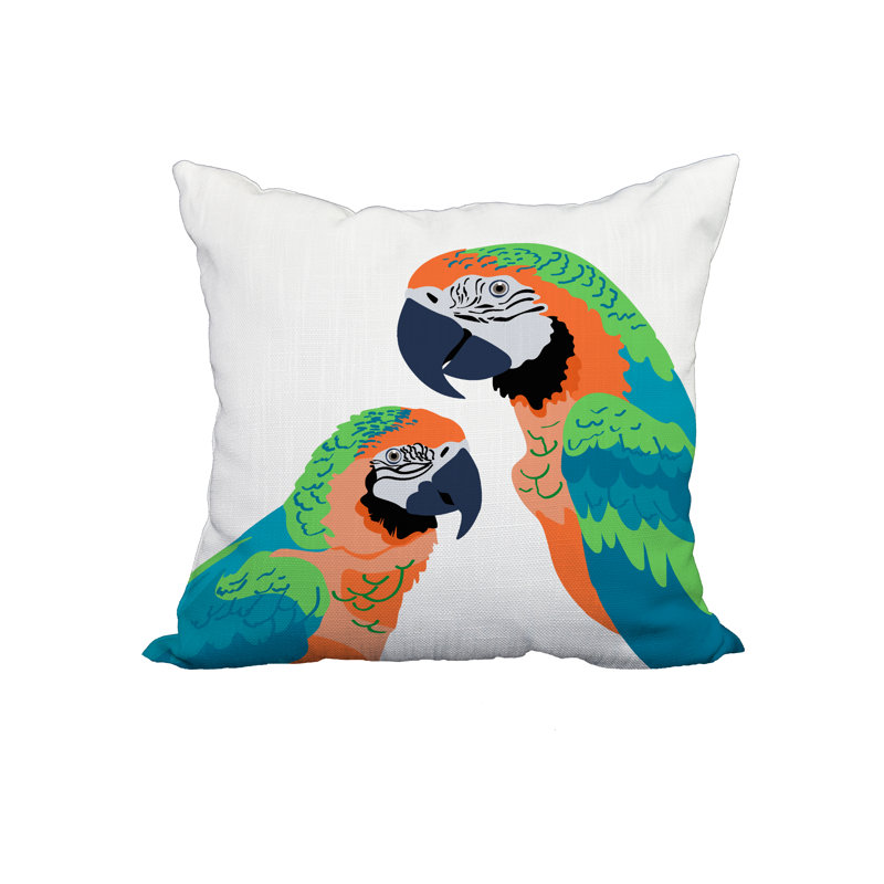  Housse de coussin en coton Macaw, 18 po x 18 po, Orange