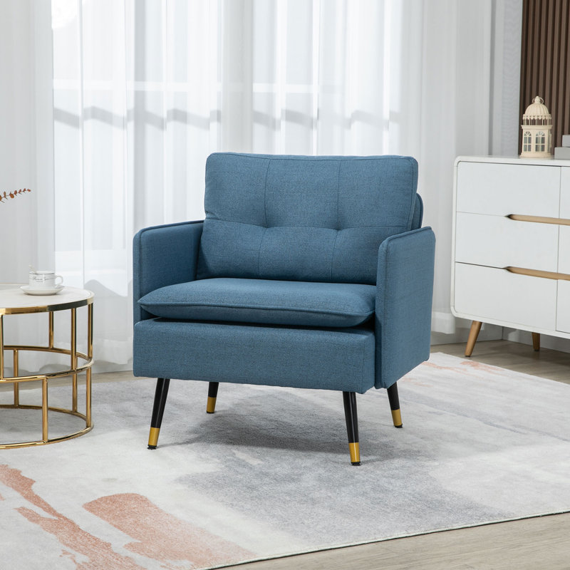 Fauteuil en polyester 29,9 po Jathzired, Bleu marine 100% polyester