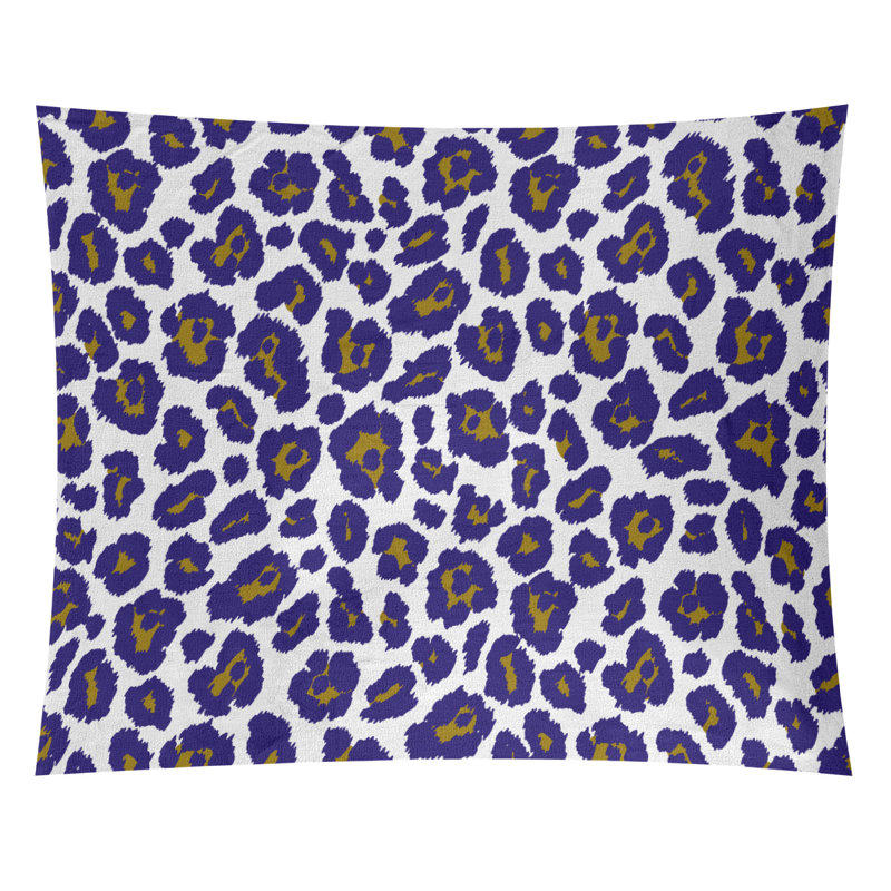 Tapisserie en microfibre de football Baltimore, Blanc / Mauve / Jaune, H 51 po x l 60 po