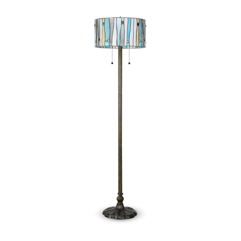Gadson 58'' Bronze Traditional Floor Lamp, Blue