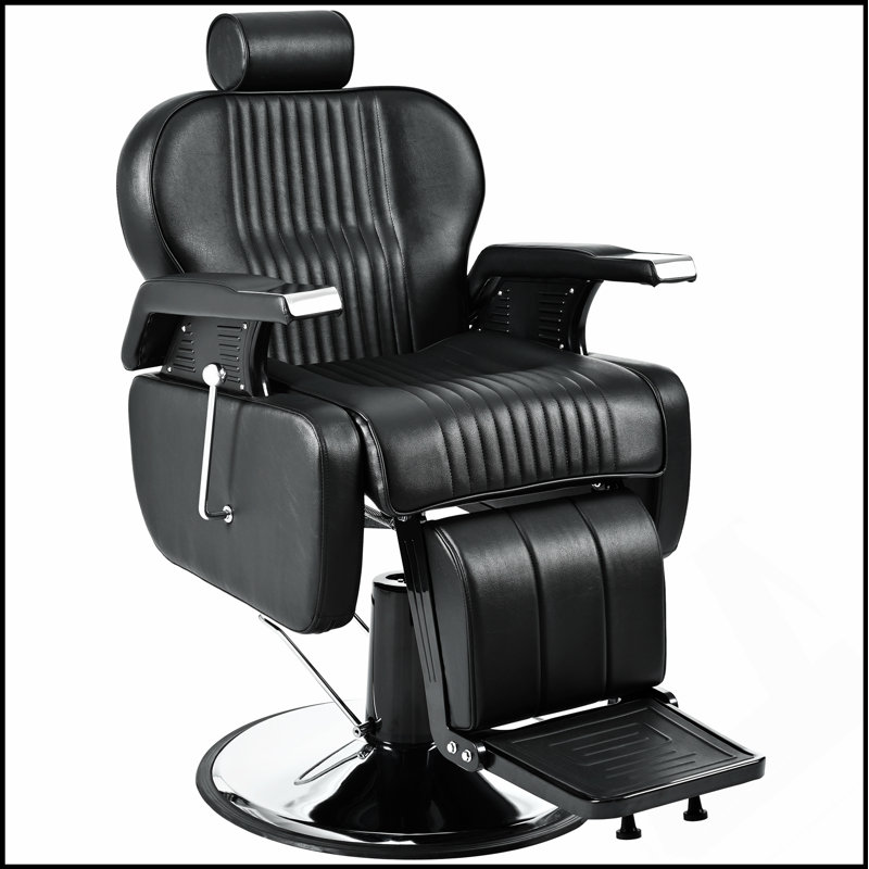 Heavy Duty Reclining Barber Chair With 360° Swivel, Height Adjustable, And Reinforced Stitching For Professional Salons