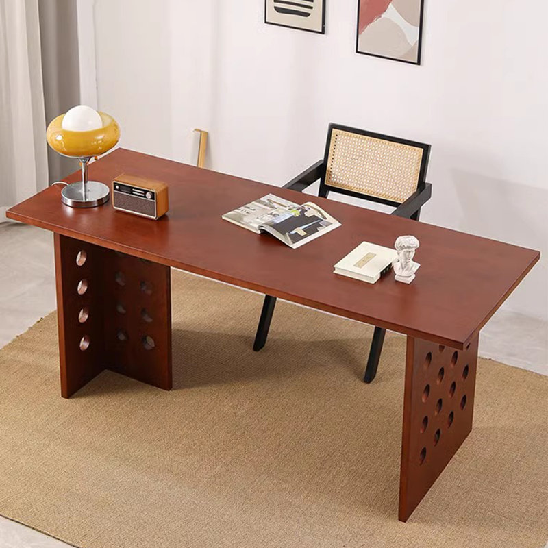 Bureaux rectangulaires en bois massif, H 29,53 po x l 70,87 po x P 31,5 po, Brun-roux