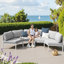 Ensemble de canapé modulaire d'extérieur en aluminium pour 4 personnes-154898734-154898730