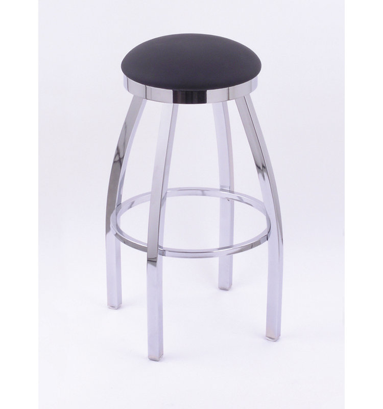 802 Misha Swivel Bar Stool, Natural Oak, Chrome, Extra Tall (36" Seat Height)