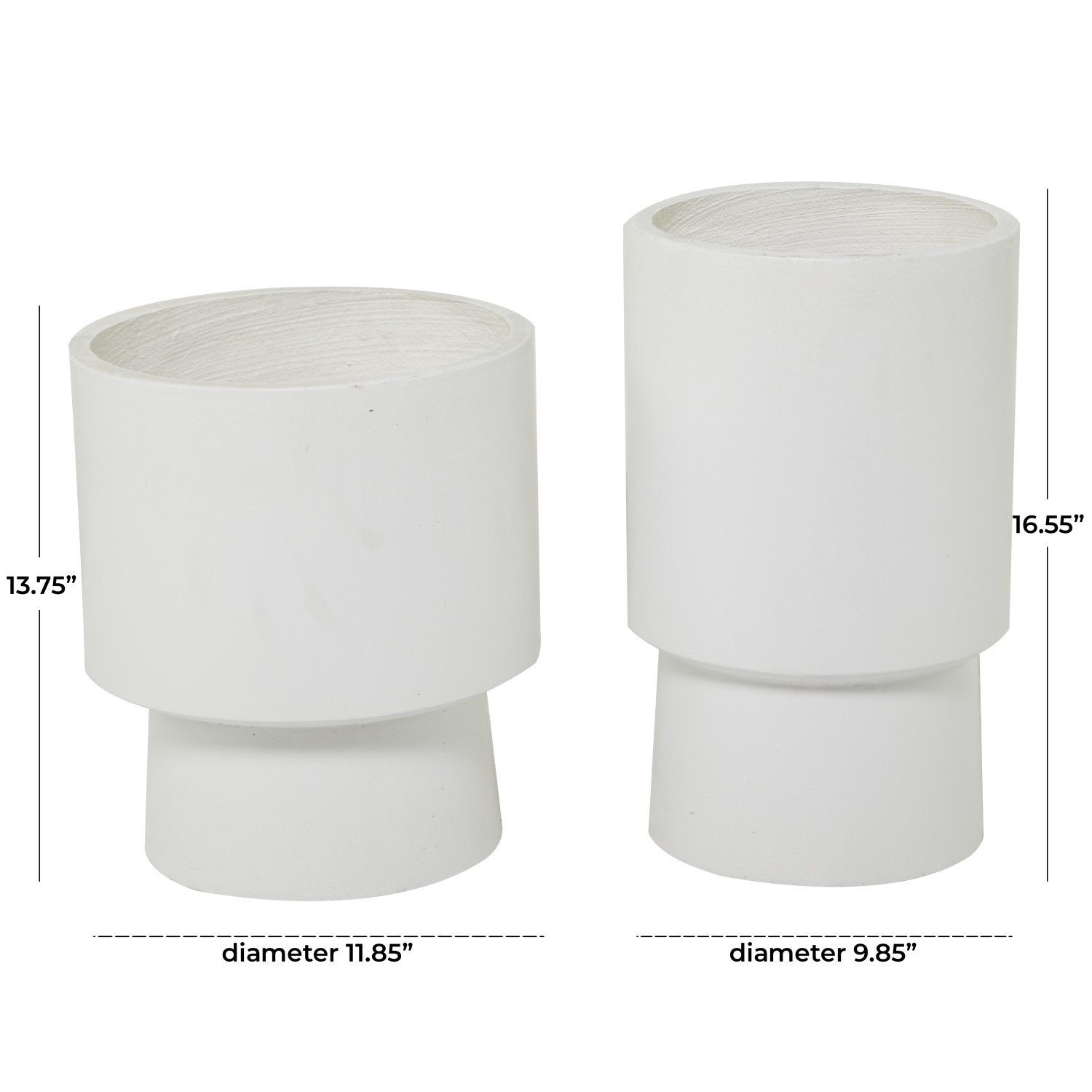 Robbins Pot Planter, 16.55" H x 9.85" W x 9.9" D, White