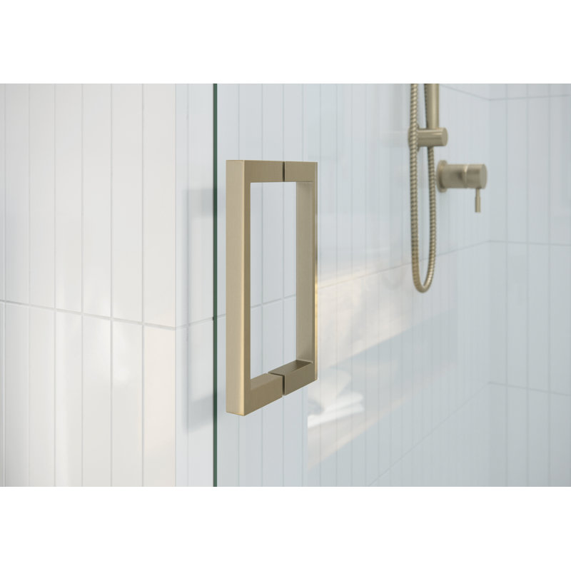 Astro 68 - 72 in. x 78 in. Fully Frameless Glass Sliding Shower Door, Brushed Bronze