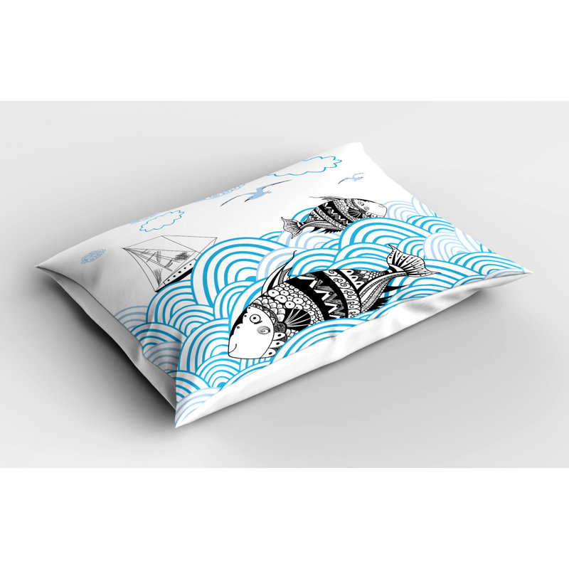 Fish Polyester Sham Set, Queen