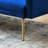 Blue Velvet Convertible Futon Sofa Bed With Tufted Design & Gold Legs-1642486516