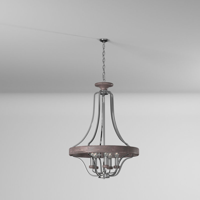 Arkaitz 5 - Light Lantern Pendant, Polished Nickel/Greywood