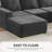 Boneless Modular U-Shaped Free Combination Sectional Sofa, Foam-Filled Sleeper Sofa Bed-1161078214