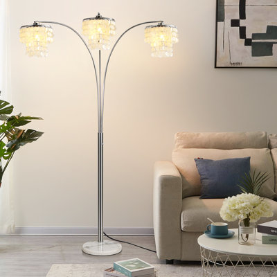 Lampe sur pied en forme d'arbre de coquillage naturel à 3 lumières Beckum