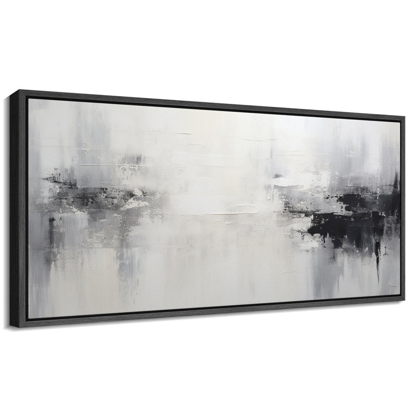 «Grunge Abstract Paint Stroke Effect», abstrait gris (non texturé), impression sur toile, H 30 po x l 60 po