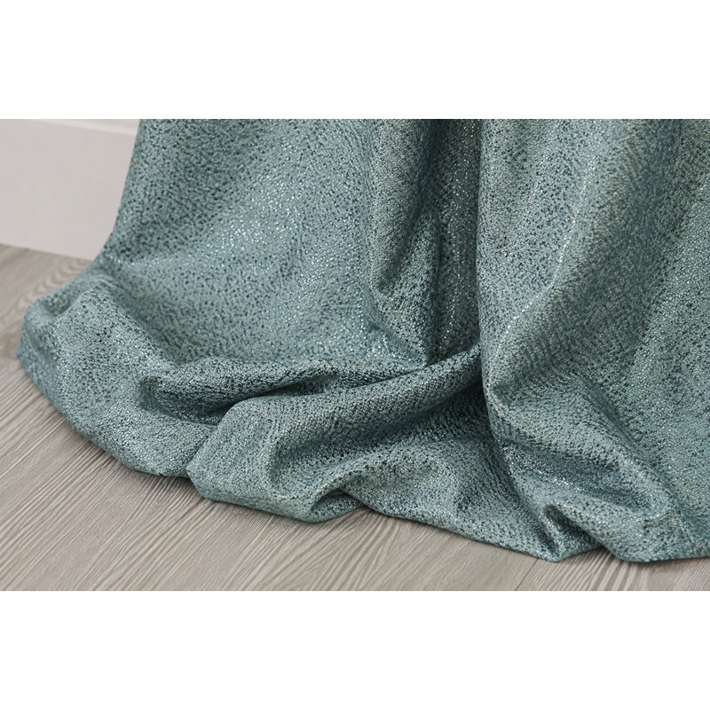 Etherton Semi Sheer Curtain Single Panel, 52" W x 96" L, Smoke Blue