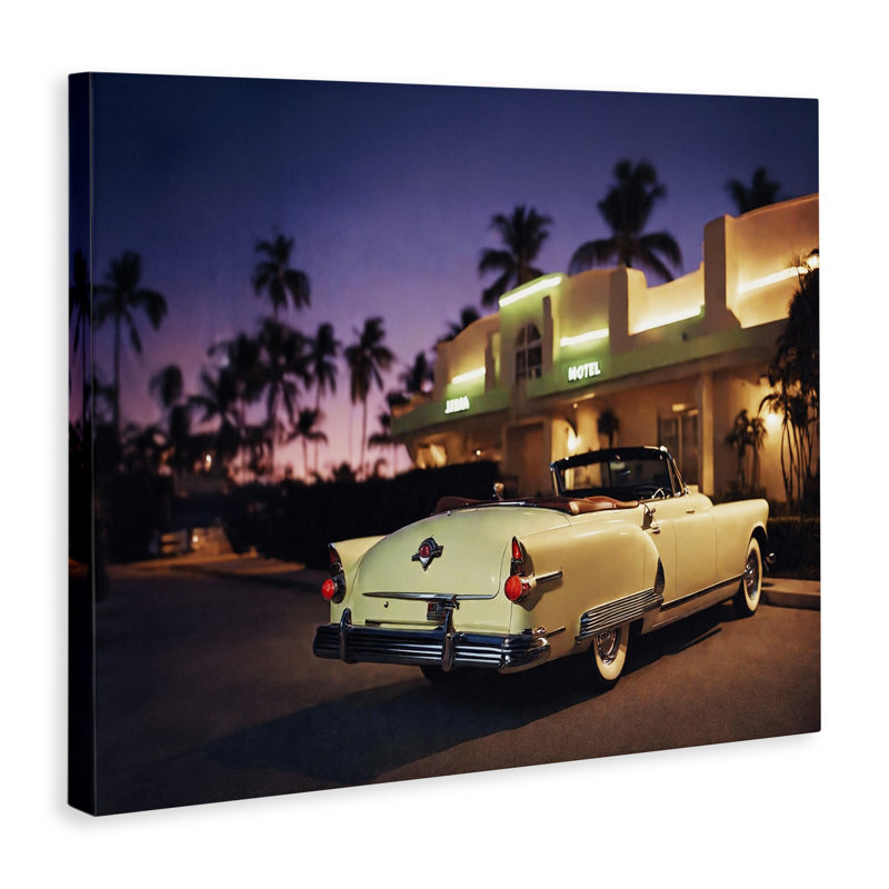 Art antique sur toile, "Tropical Car Tropical" par Noah Bay, H 36 po x l 48 po