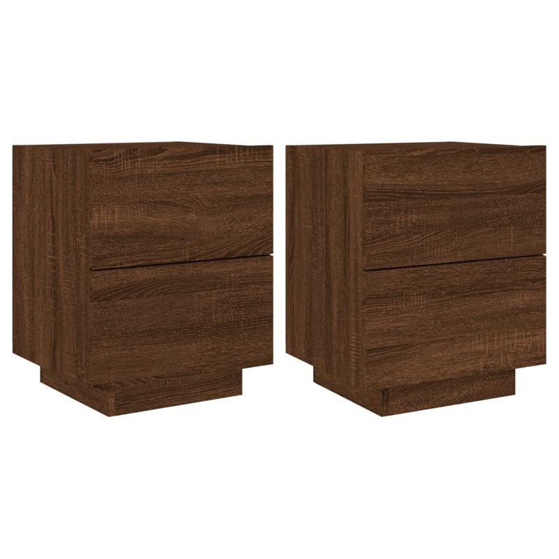 Briah 45cm W Engineered Wood Bedside Table, Individual, Brown Oak