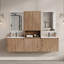 Meuble-lavabo mural 72 po avec armoires à pharmacie, tiroirs à fermeture en douceur, tablettes réglables et grand rangement-132947839-126124085
