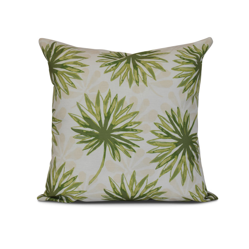 Vathylakas Spike and Stamp Outdoor Square Pillow Cover & Insert, 16" H x 16" W x 3" D, Green