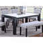 Table de salle à manger élégante en faux marbre 1pc avec pieds gris anthracite-324249103-324249102