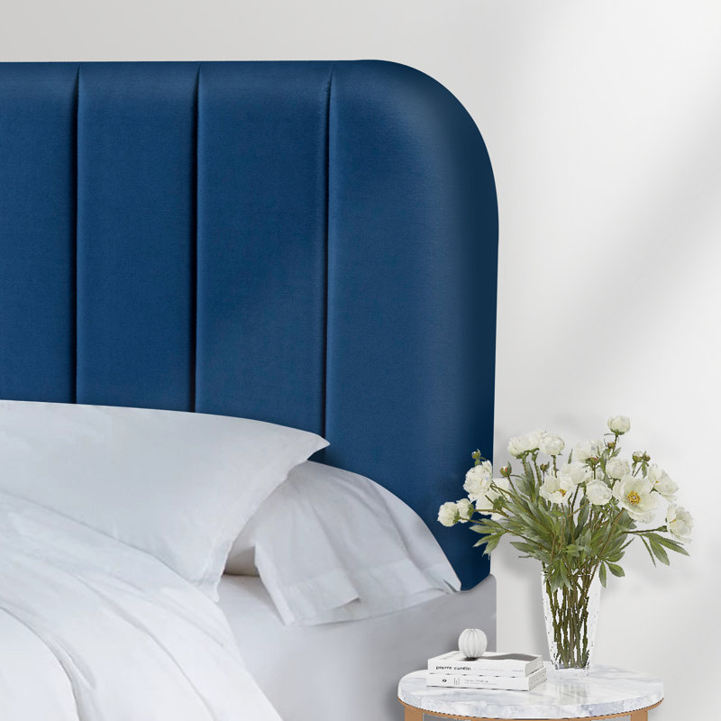 Upholstered Easy Assemble Headboard, Blue, King