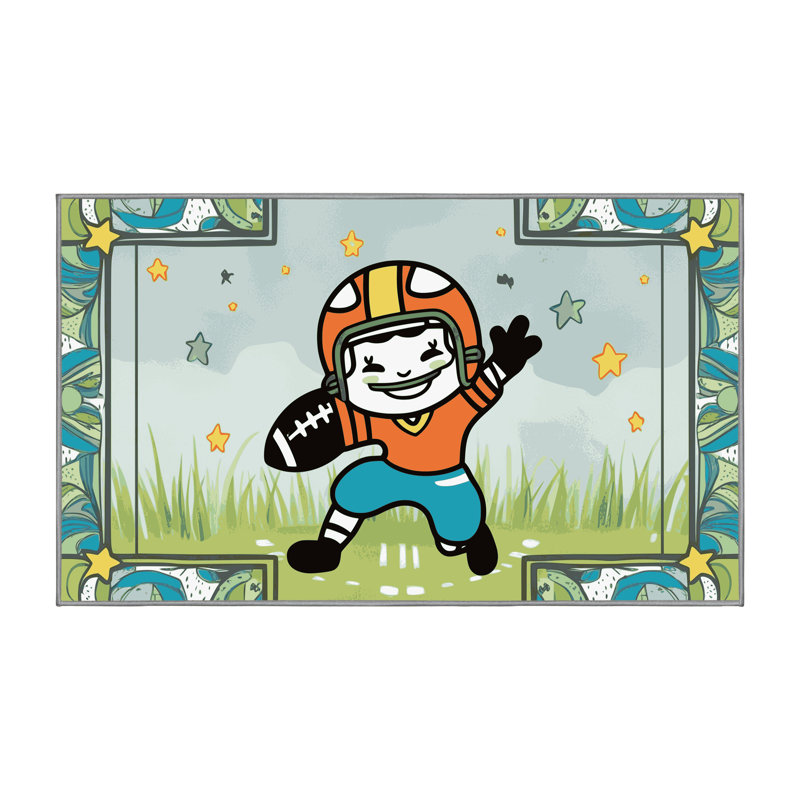 Tapis de football pour enfants Zoomie, Rectangulaire 8 pi x 10 pi