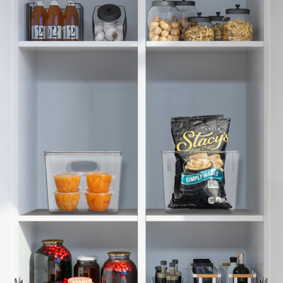 Bacs de rangement en plastique transparents avec couvercle Sorbus, bacs de rangement empilables pour organiser un réfrigérateur de cuisine, une armoire, des articles de salle de bain, (2 pièces)