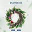 Couronne florale artificielle de 20 pouces avec verdure d'eucalyptus, décoration extérieure intérieure pour la porte d'entrée, le mur, la fenêtre et la maison