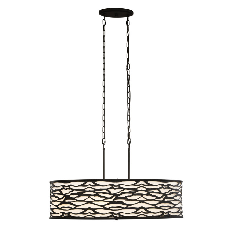 Kato 6-Light Oval Pendant - Carbon Black, Black