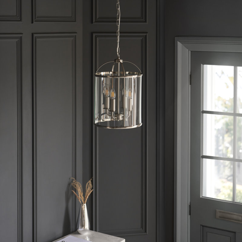 Bearse 4 - Light Lantern Pendant, Satin Nickel
