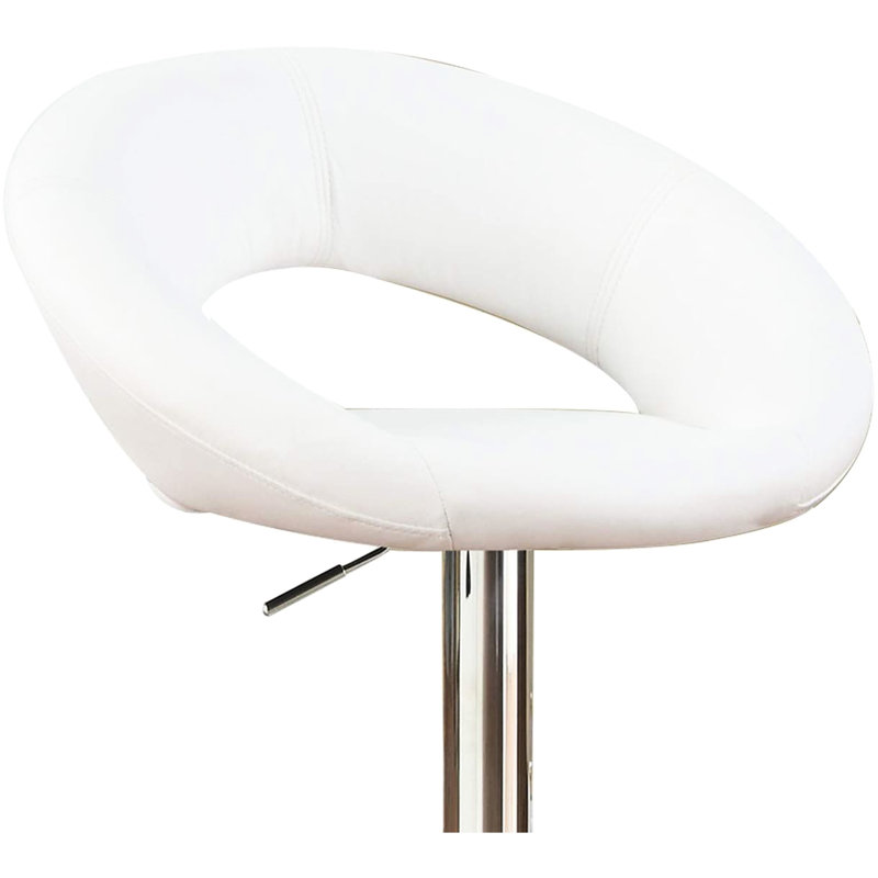 Tabourets blancs à hauteur réglable avec revêtement en similicuir et chaises basses