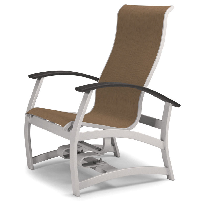 Askar Swivel Powder Coated Aluminum Outdoor Lounge Chair, Classic Graphite P30, Harper Taupe Sunbrella®, Gloss White