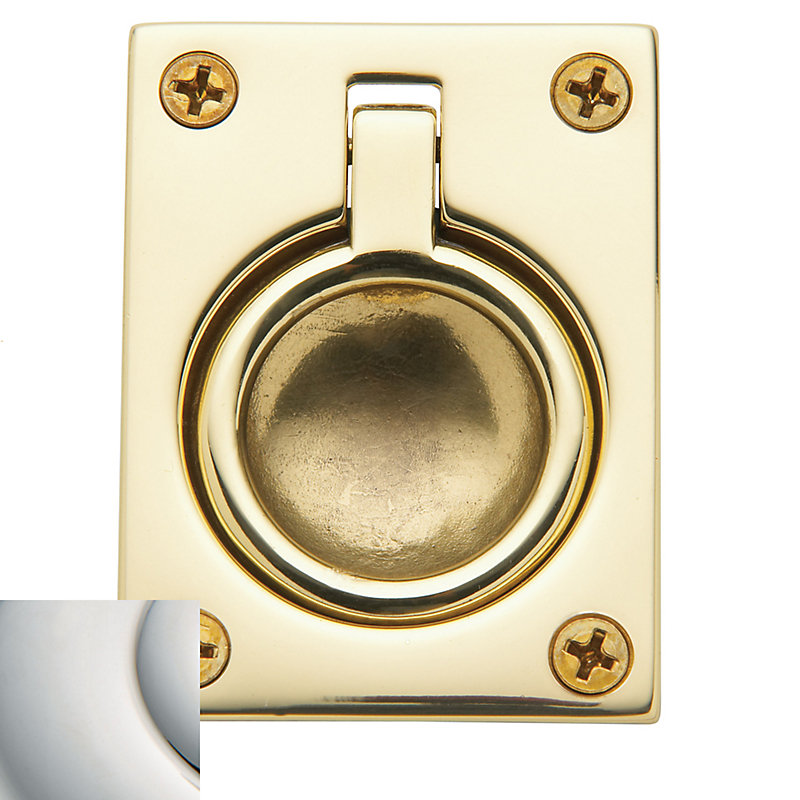 Flush Center Ring Pull, Polished Nickel with Lifetime Finish