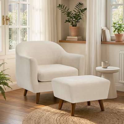 Fauteuil d'appoint avec repose-pieds Kaya Mordern Upholstery