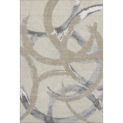 Premium Machine Washable Magaw AMF1022 Circles Rug
