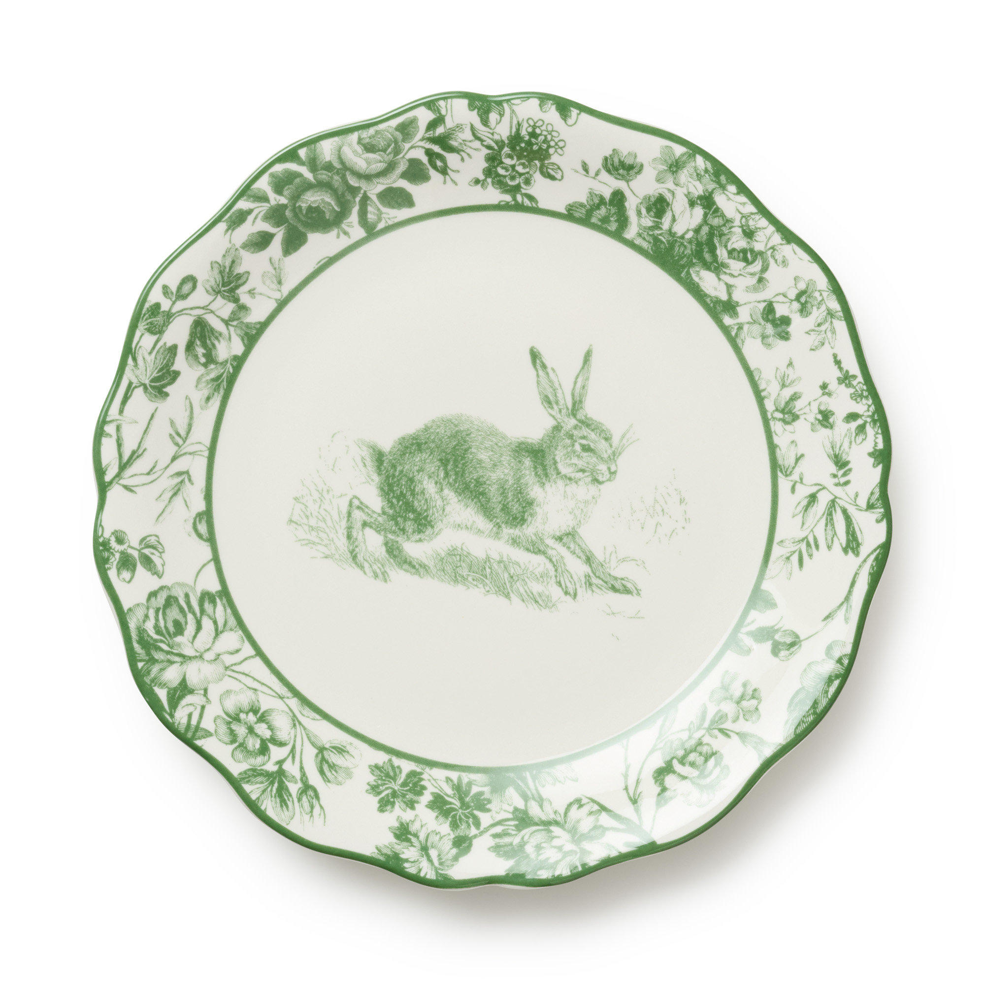Certified International Le Jardin 8.5 Inch Salad Plates Set of 4 Whimsical Bunny & Bloom Design for Appetizers, Sweets & Springtime Dining Stoneware, Microwave & Dishwasher Safe | Wayfair