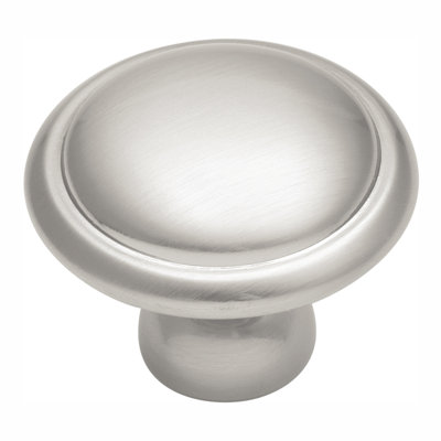 Poignée champignon Conquest Collection - bouton d'armoire en nickel satiné de 1 3/8 po de diamètre - Quincaillerie transitionnelle pour tiroirs et armoires