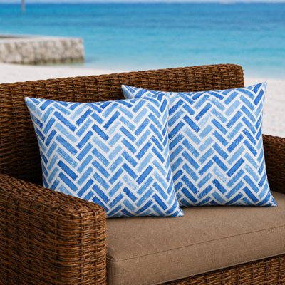 18" Square Indoor/Outdoor Waterproof and Fade-Resistant Throw Pillows with Inserts and Zipper, Set of 8