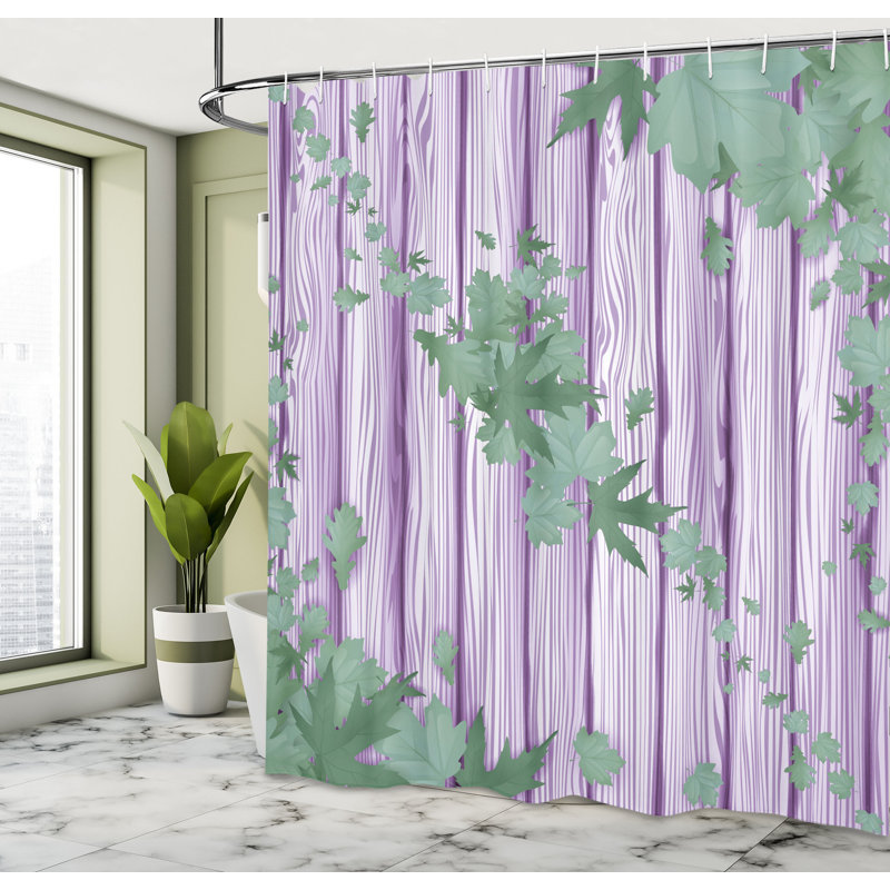 Ensemble de rideau de douche et crochets Autumn, H 69 po x l 70 po, Vert réséda