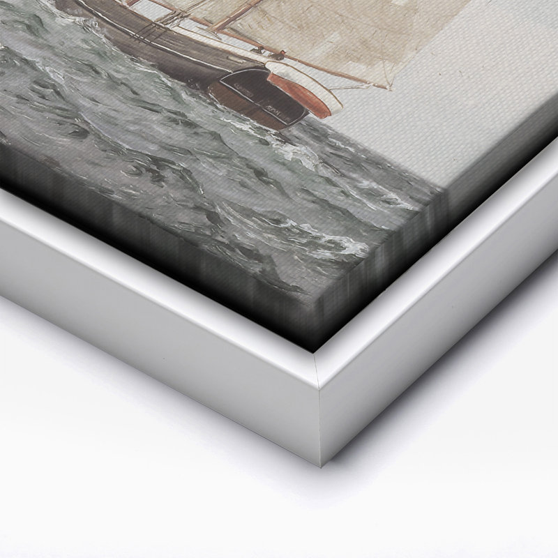 Voilier, 08"H x 10"W, Canvas, White Framed