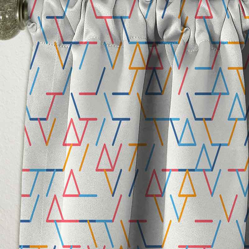 Abstrait géométrique. motif. - Rideau simple occultant à motif géométrique Mid-Century, L 52 po x L 108 po