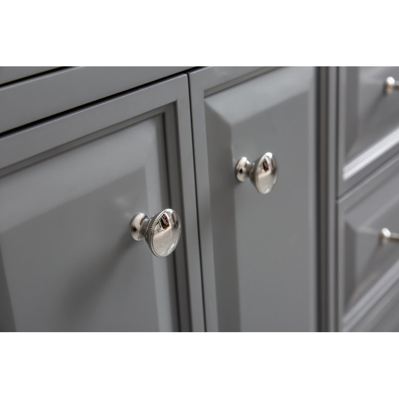 Palace 60'' W Double Vanity, Polished Nickel, Cashmere Gray