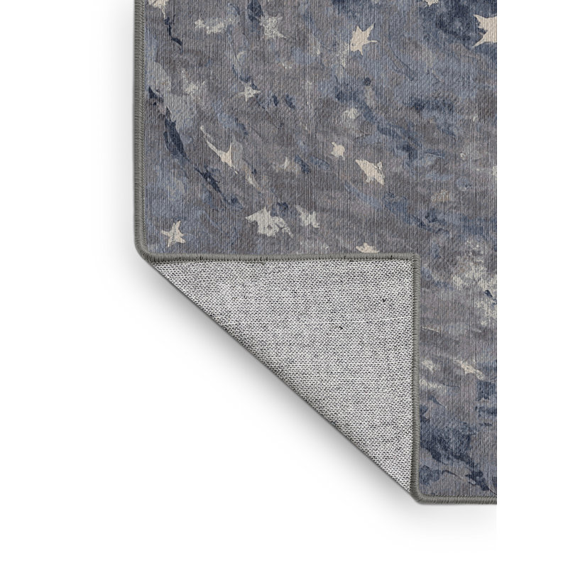 Machine Washable Gray Area Rug, Rectangle 5' x 8'